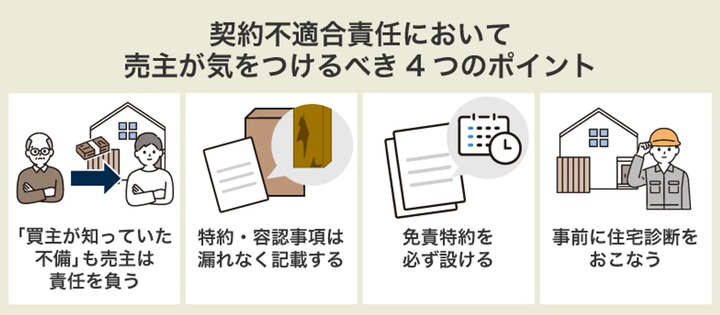 契約不適合責任において 売主が気をつけるべき4つのポイント