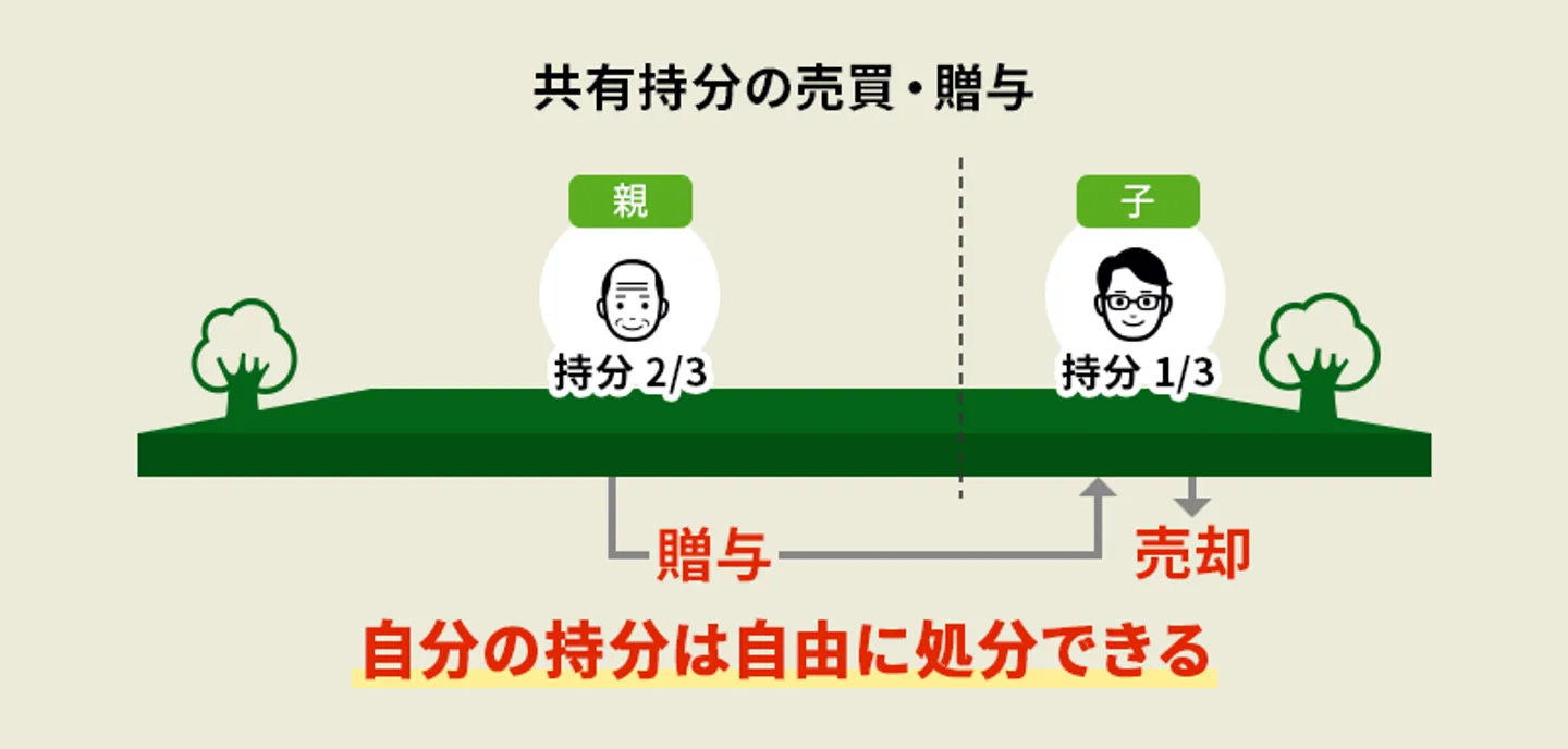 親子　共有名義不動産　持分売買・贈与