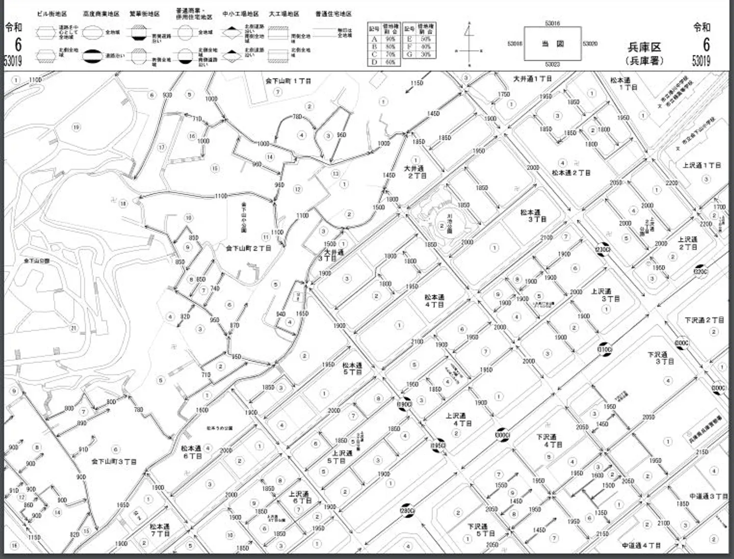 路線価図から路線価を確認する