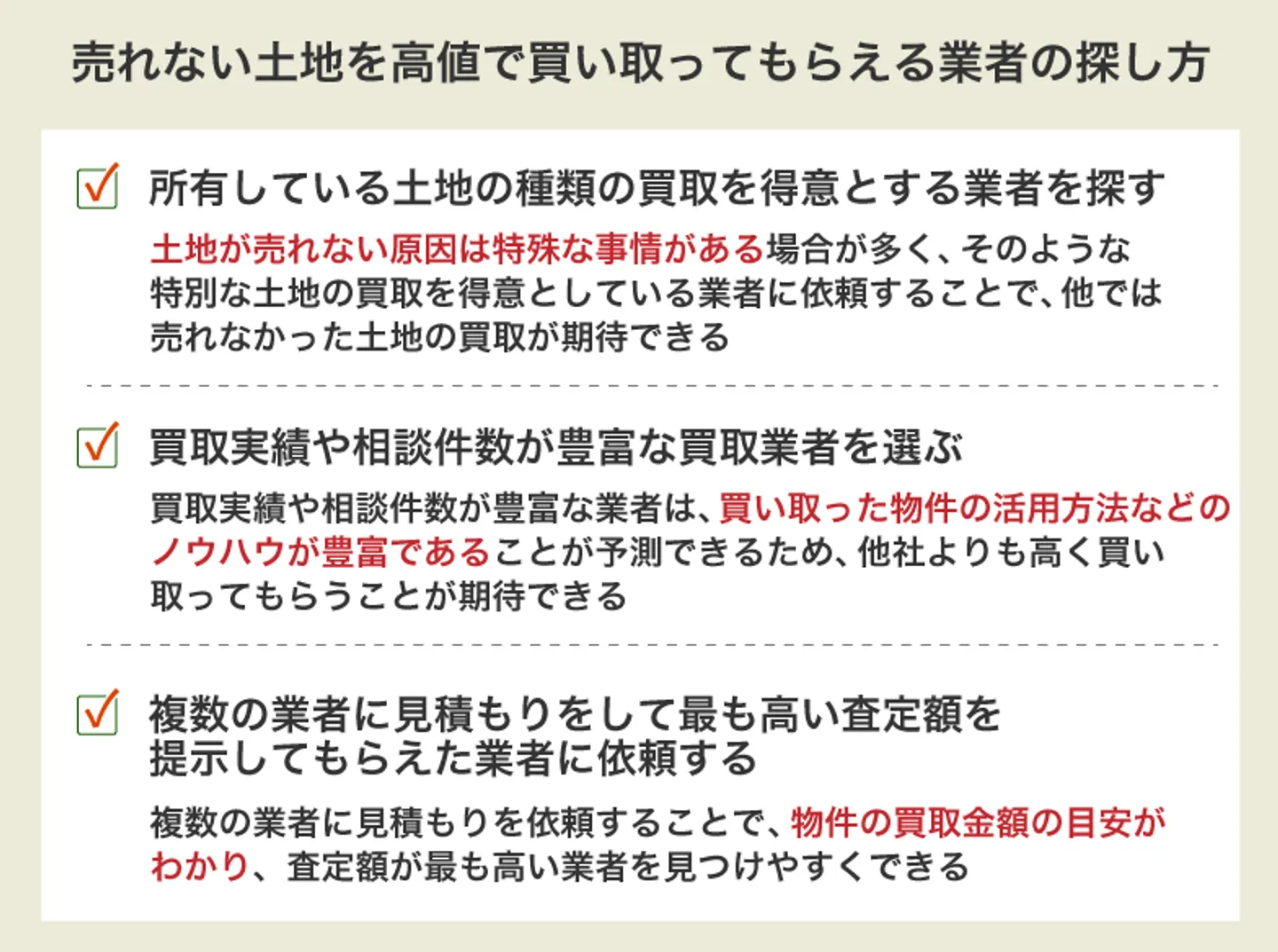 売れない土地を高値で買い取ってもらえる業者の探し方