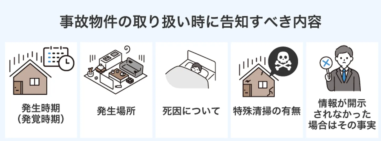 事故物件の取り扱い時に告知すべき内容